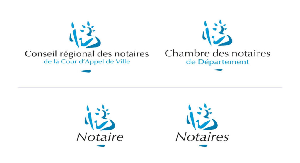 logo notaires, logo des instances et Marianne Notaires de France